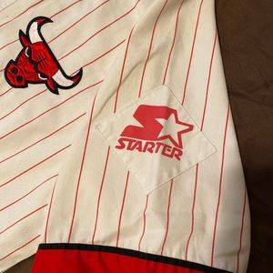 XL Vintage Chicago Bulls White Pinstriped Starter Jersey